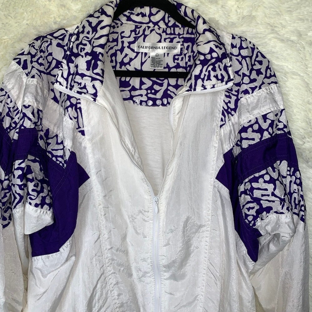 California Legend White / Purp Vintage Windbreaker